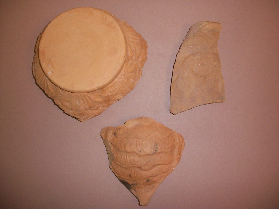 Terracotta pieces found in the Walnut Grove Archaeology Project